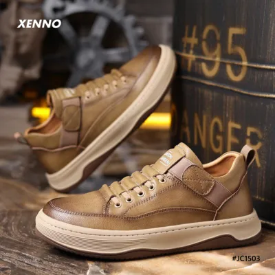 Cowhide Leather Versatile Casual Sneakers